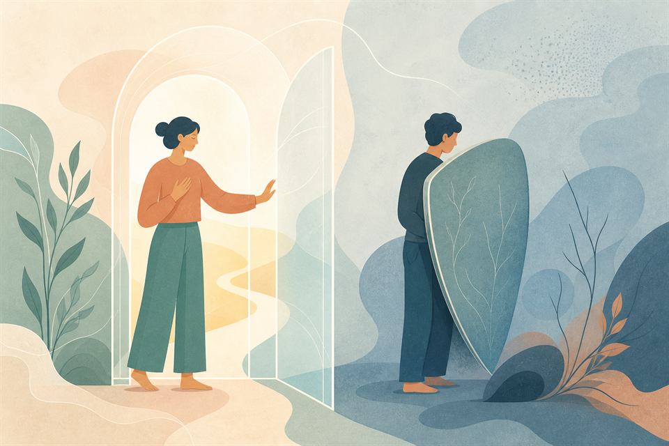 Illustrazione vettoriale su confini sani e scudi emotivi